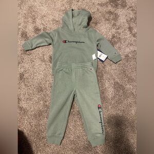 Champion Kids Sage Green Hoodie & Jogger Set